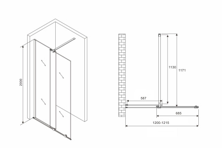 Душевая перегородка ABBER Komfort AG09120