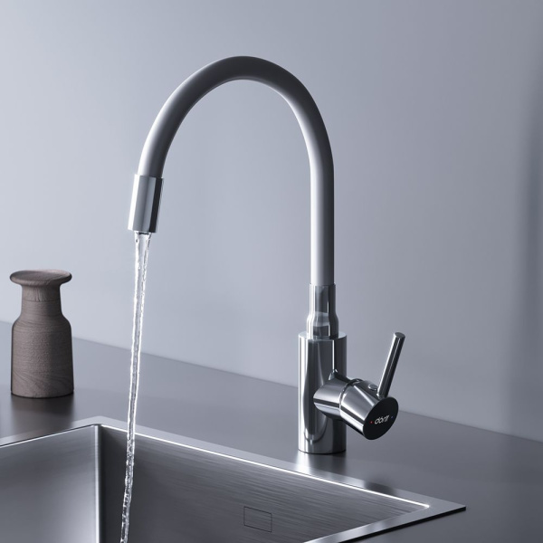 D3007633 Logic Кухонный смеситель Dorff с гибким изливом, белый