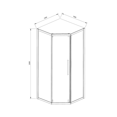 Душевой уголок Vincea Show VSP1-4SH100CLB, 1000*1000, черный, стекло Прозрачный