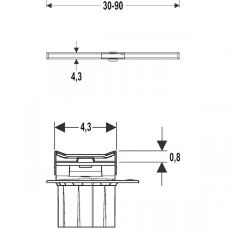 Накладная панель для лотка Geberit CleanLine 20 154.450.KS.1