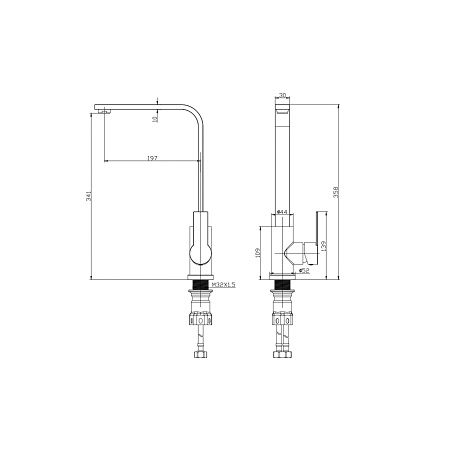 Смеситель для кухни WONZON & WOGHAND, Брашированный никель (WW-AE4550-BS)