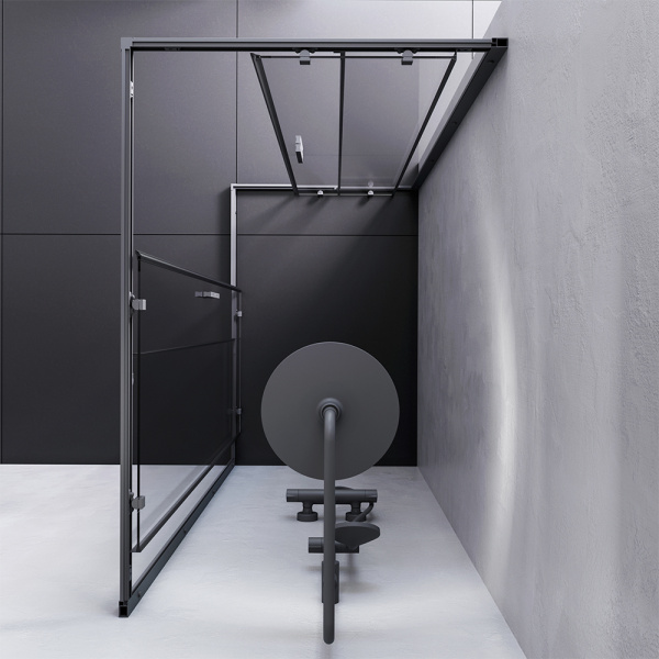 W93G-404-120280-BT Gem S Twin Slide Душевое ограждение AM.PM 120x80, профиль черный мат