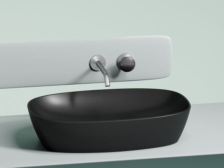 Умывальник чаша накладная овальная Ceramicanova Element 600*380*138мм, Черный матовый, CN6049MB