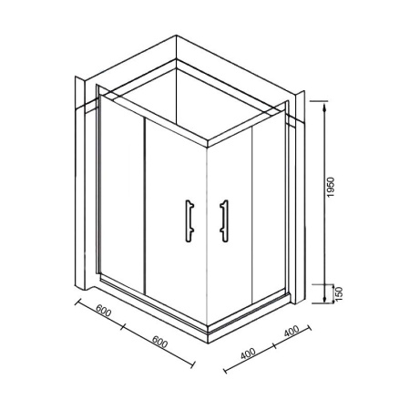 Душевой уголок PARLY ZQ121B-L 120х80х195см с поддоном