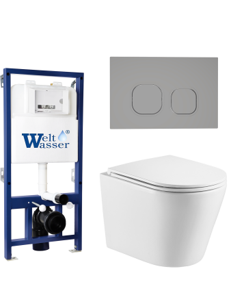 Комплект инсталляции с унитазом Weltwasser BAMBERG 525 + SALZBACH 043 GL-WT + BAMBERG CR