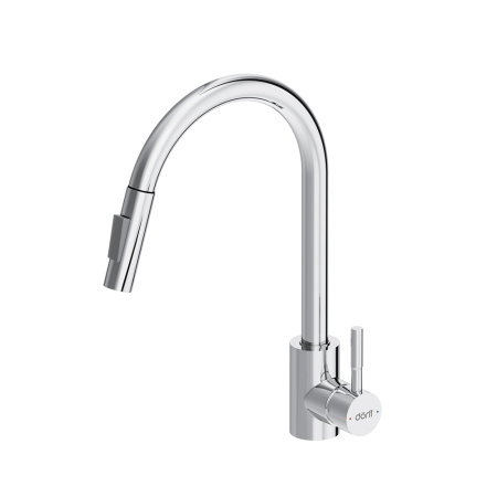 D3007500 Logic Кухонный смеситель Dorff вытягивающимся изливом Logic, хром