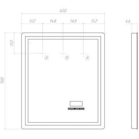 Зеркало VIGO Geometry Media voice 600