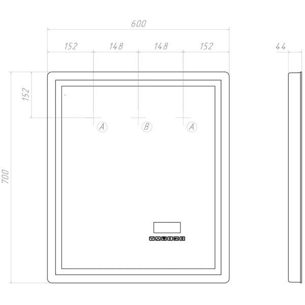 Зеркало VIGO Geometry Media voice 600