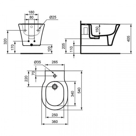 Биде подвесное Ideal Standard Connect Air E026601