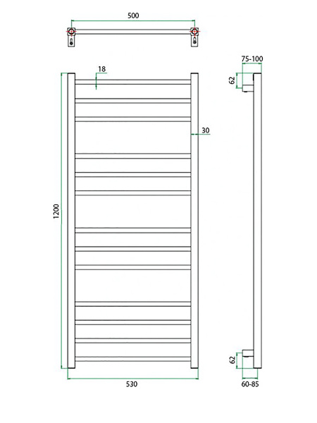 Полотенцесушитель ГРОТА ECOCLASSIK 53/120
