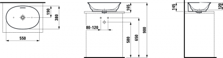 Умывальник Laufen The New Classic 8128537571091 55x36x14