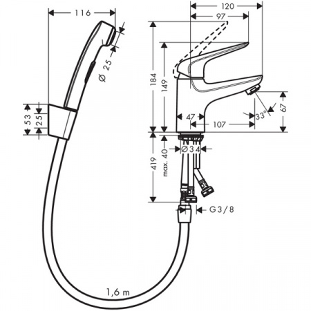 Набор для биде Hansgrohe Novus 71144000