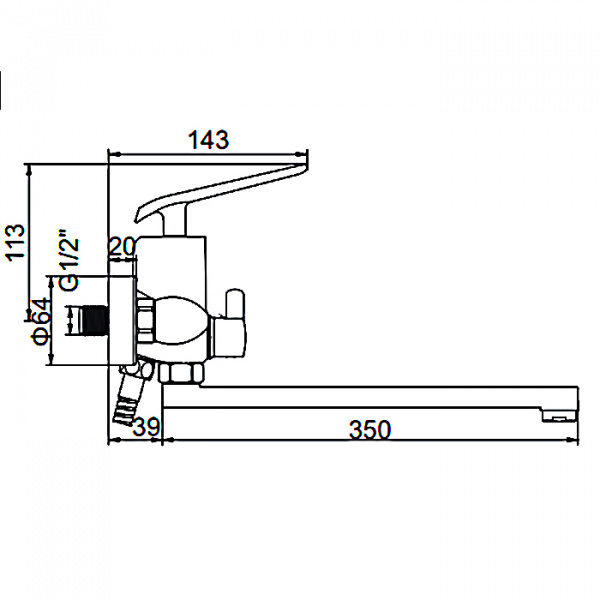 Смеситель для ванны Ledeme H74B L2274B