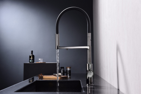 Смеситель для кухни Paulmark TORNADO To213402-GB, глянцевый черный