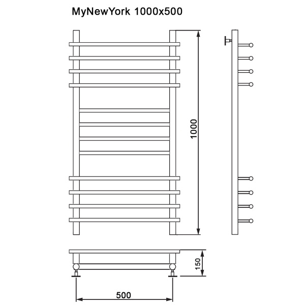 Полотенцесушитель MYFREA My New York 100/50