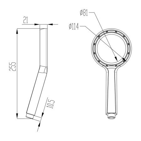 Лейка душевая Lemark LM0820C, 1-функциональная