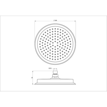 Верхний душ WONZON & WOGHAND, Брашированное золото (WW-88DP05-BG)