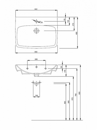 Умывальник Kolo Nova Pro M31166000 65 см