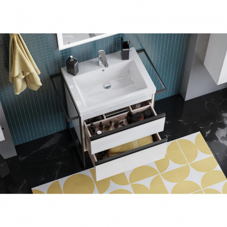 Тумба под раковину Roca Domi 60 см, белый глянец, 2 ящика 857532806