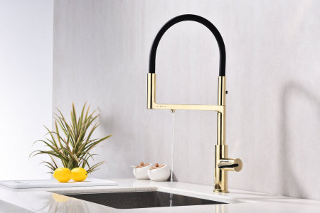 Смеситель для кухни Paulmark TORNADO To213402-G, золото