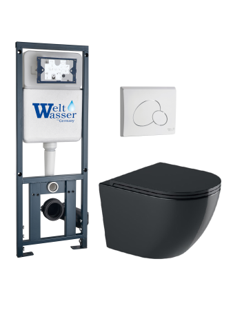 Комплект инсталляции с унитазом Weltwasser MARBERG 410 + MERZBACH 041 XL MT-BL + MAR 410 RD GL-WT