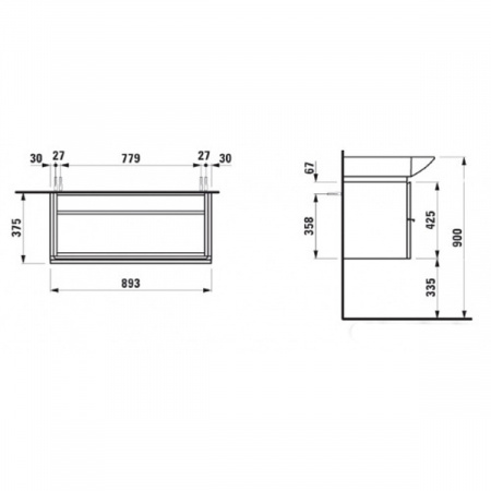 Laufen Тумба под умывальник Palace New [4012510754631] с умывальником 8117020001041