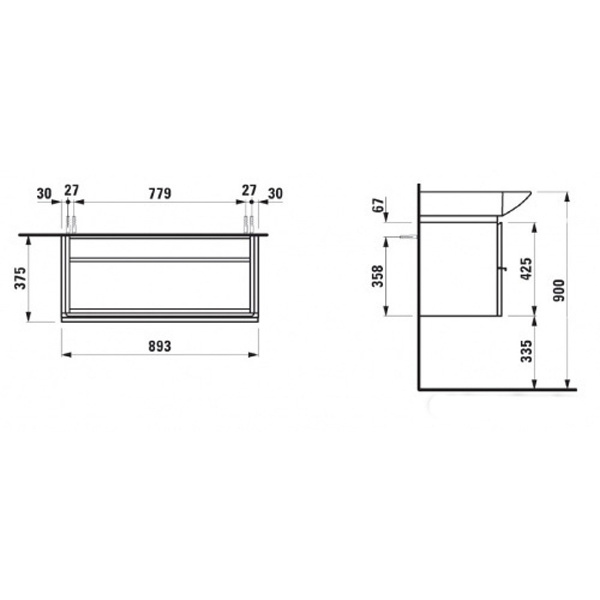 Laufen Тумба под умывальник Palace New [4012510754631] с умывальником 8117020001041