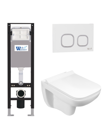 Комплект инсталляции с унитазом Weltwasser AMBERG 350 + KEHLBACH 004 GL-WT + AMBERG RD-WT