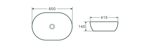 Раковина накладная Terminus Прато 600х415х140
