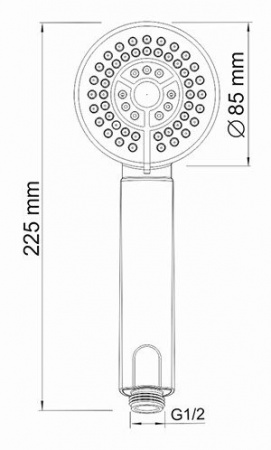 Душевая лейка Wasserkraft A035 3-функциональная