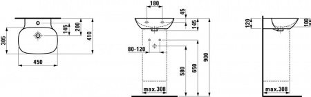 Умывальник Laufen INO 8153014001091 45x41x14.5