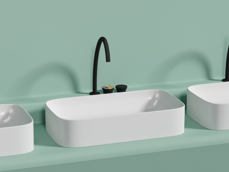 Умывальник чаша накладная прямоугольная Ceramicanova Element 705*380*150мм, белый матовый, CN6054MW