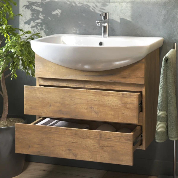 Тумба под раковину подвесная VIGO Wing tp.WIN.BAL.60.2Y дуб золотой, 60 см