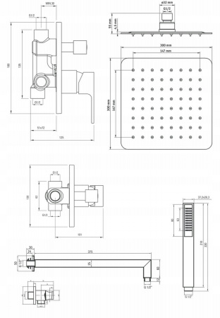 Душевая система Deante Azalia NAC 09ZP