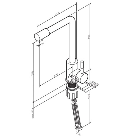 F85B05011 X-Joy S, Смеситель для кухни AM.PM с L-изливом, сатин