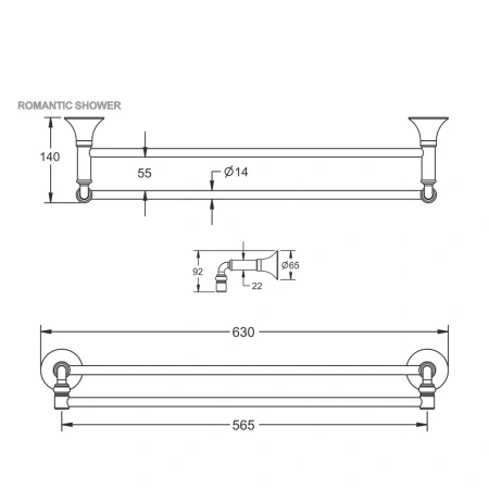 Полотенцедержатель Rose RG1227, хром