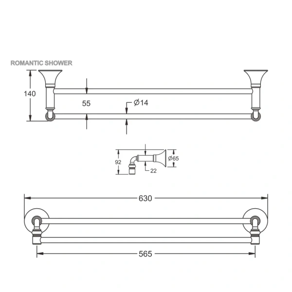 Полотенцедержатель Rose RG1227, хром