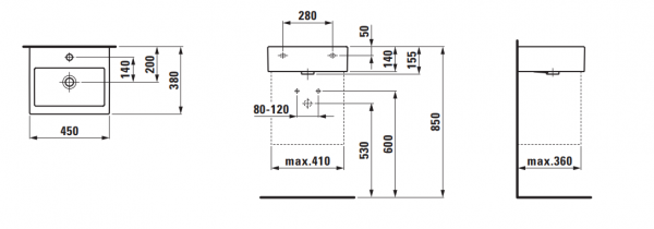 Умывальник Laufen Living City 8154320001091 45x38x14