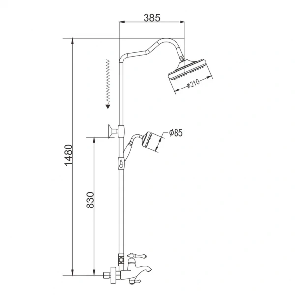 Душевая система Rose R0136Q