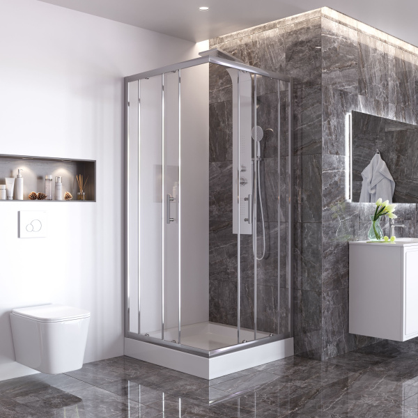 Душевой уголок Taliente TA-10102-1CP 100х100 стекло прозрачное 6 мм