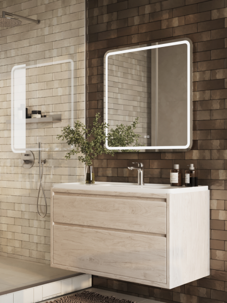 Зеркало Reflexion Blessed RF5446BL с фоновой подсветкой, к/с, диммером, антипаром 800х800