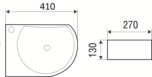 Раковина подвесная WeltWasser WW AISBACH 5014 L 410х270х130