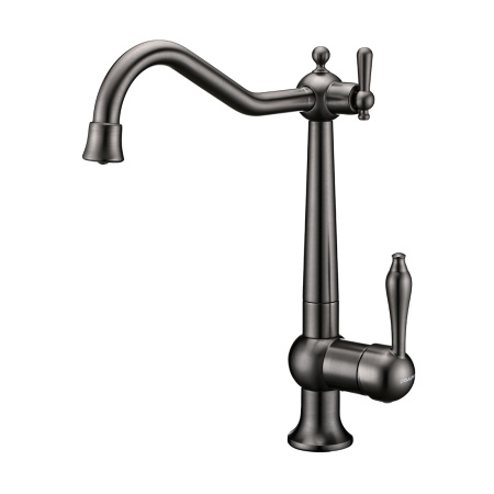 Смеситель для кухни Paulmark RETRO Re213226-GM, вороненая сталь