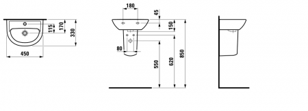 Умывальник Laufen Pro B 8159524001041 45x33x15