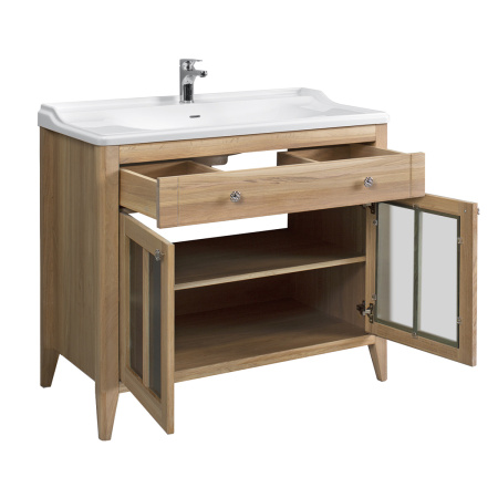 Тумба под умывальник Belux Дуглас напольная 100-01 Дуб молочный, массив