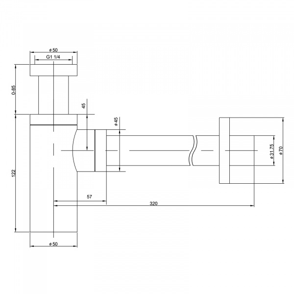 Сифон для раковины Timo 958/00L хром