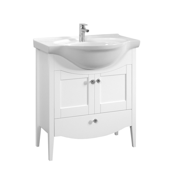 Тумба под умывальник Belux Афины напольная 75-01 белый матовый