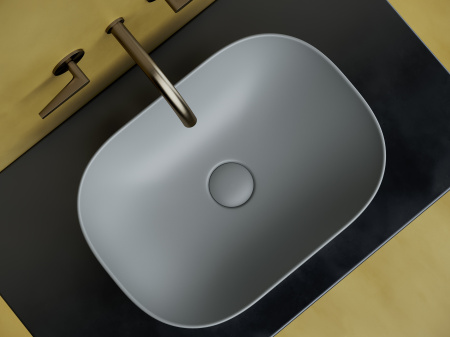 Умывальник чаша накладная прямоугольная Ceramicanova Element 455*325*135мм, Антрацит матовый, CN6009MH