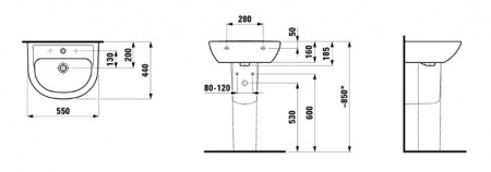 Умывальник Laufen Pro B 8109510001421 55x44x18