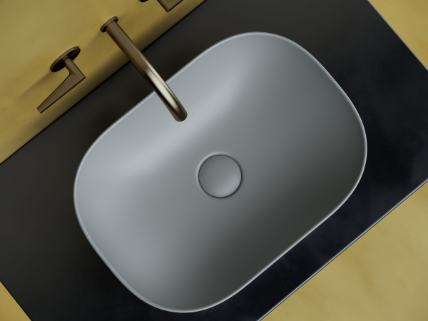 Умывальник чаша накладная прямоугольная Ceramicanova Element 455*325*135мм, Антрацит матовый, CN6009MH